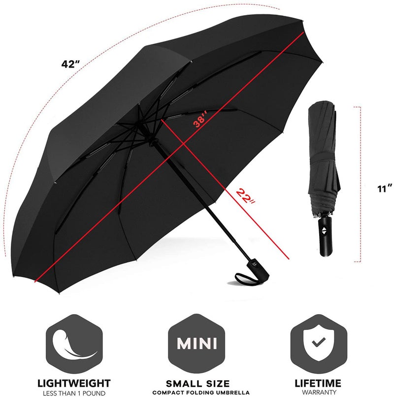 SIEPASA Two Pack The Original Portable Travel Umbrella for Rain Windproof, Perfect Car Golf Umbrella, Backpack, and On-the-Go.(Black & Navy Blue, 2 Pack) - Image 5